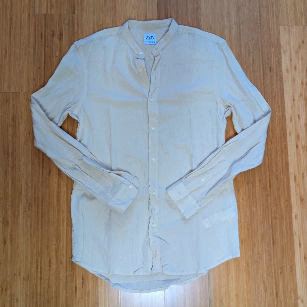 Men's Zara Beige Cotton Shirt